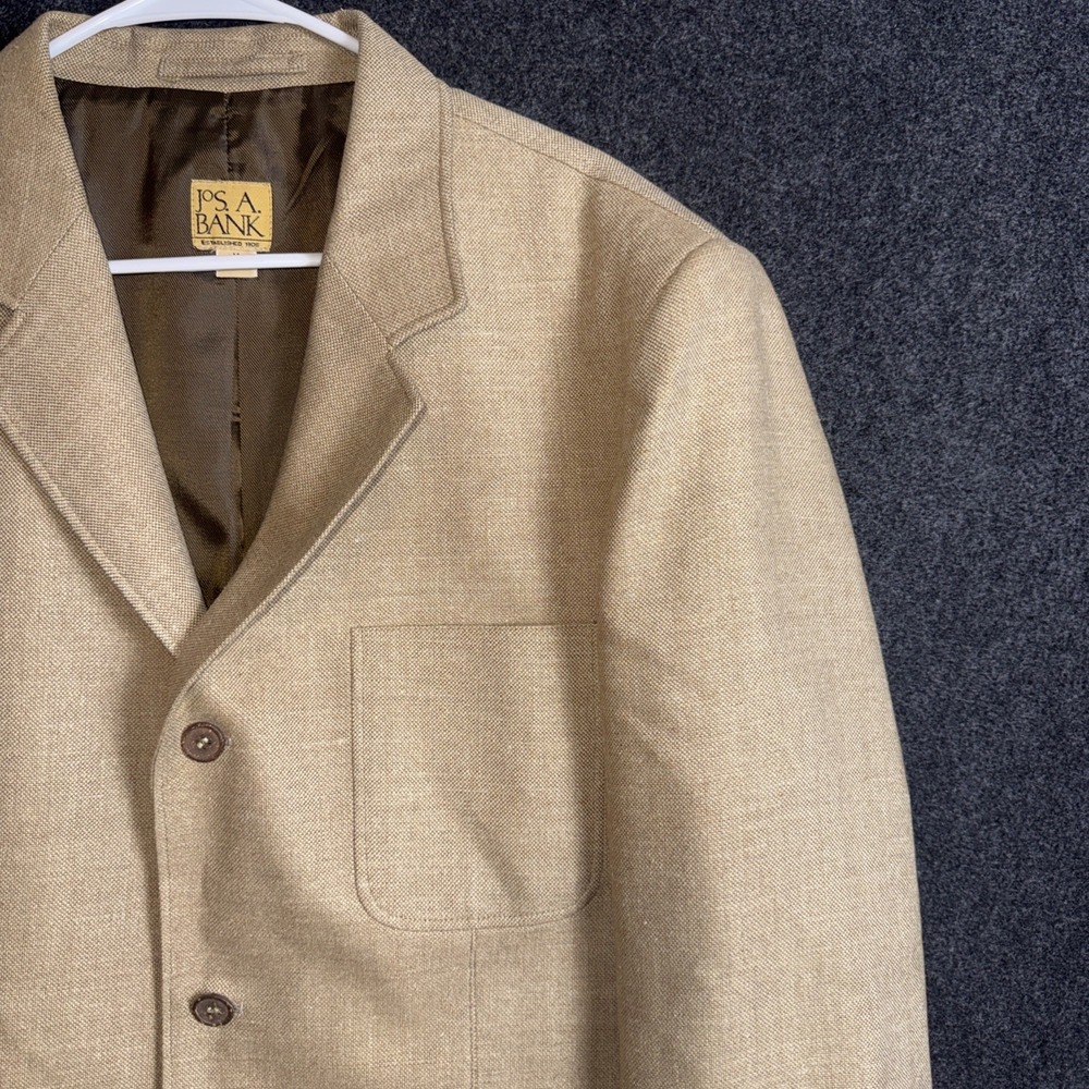 Jos. A. Bank Linen Silk Wool Blend Blazer Medium Beige Excellent Condition - Picture 3 of 12